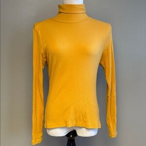 Old Navy Ribbed Turtleneck Long Sleeve Top – Yellow – Size S